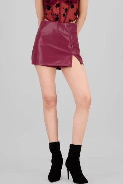 Shasa Faux Leather Mini Skort