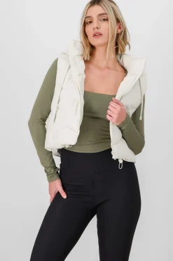 Shasa Faux Leather Puffer Vest