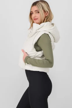Shasa Faux Leather Puffer Vest