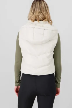 Shasa Faux Leather Puffer Vest