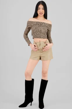 Shasa Faux Leather Short