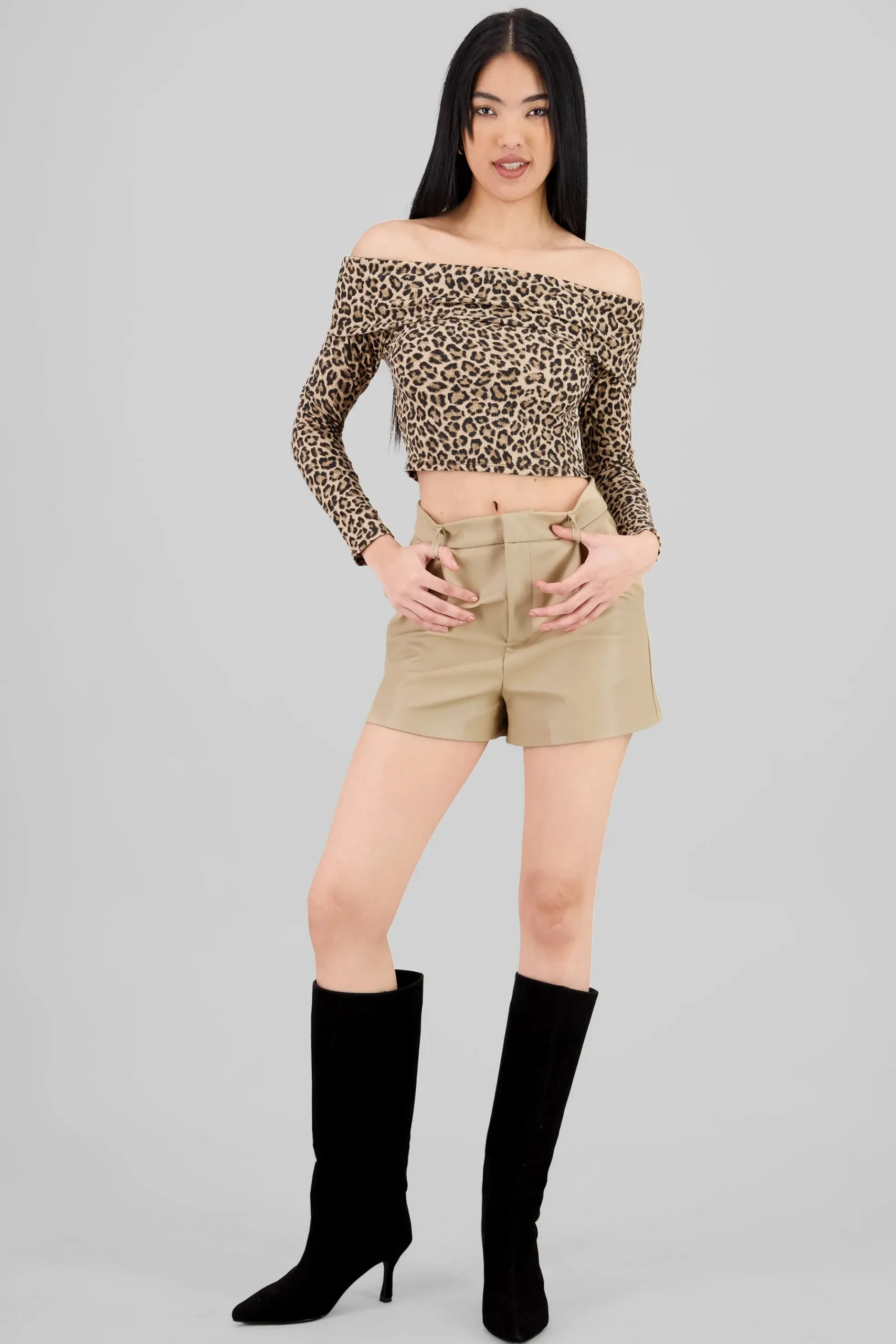 Shasa Faux Leather Short