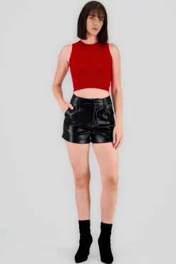 Shasa Faux Leather Shorts