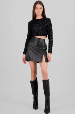 Shasa Faux Leather Skirt