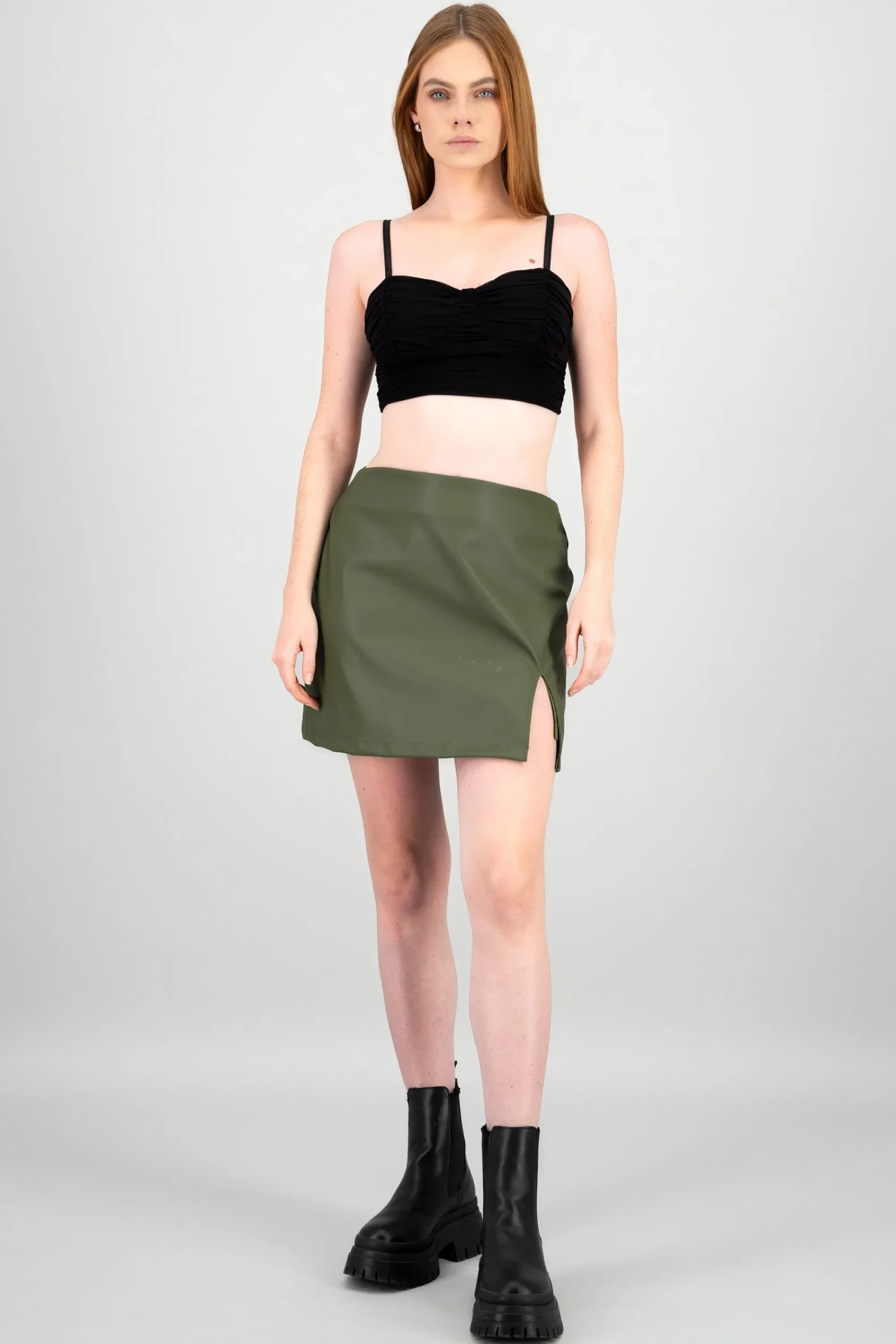 Shasa Faux Leather Skirt