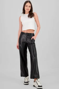 Shasa Faux Leather Wide Leg Pants