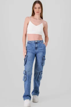Shasa Flap Pocket Cargo Jeans