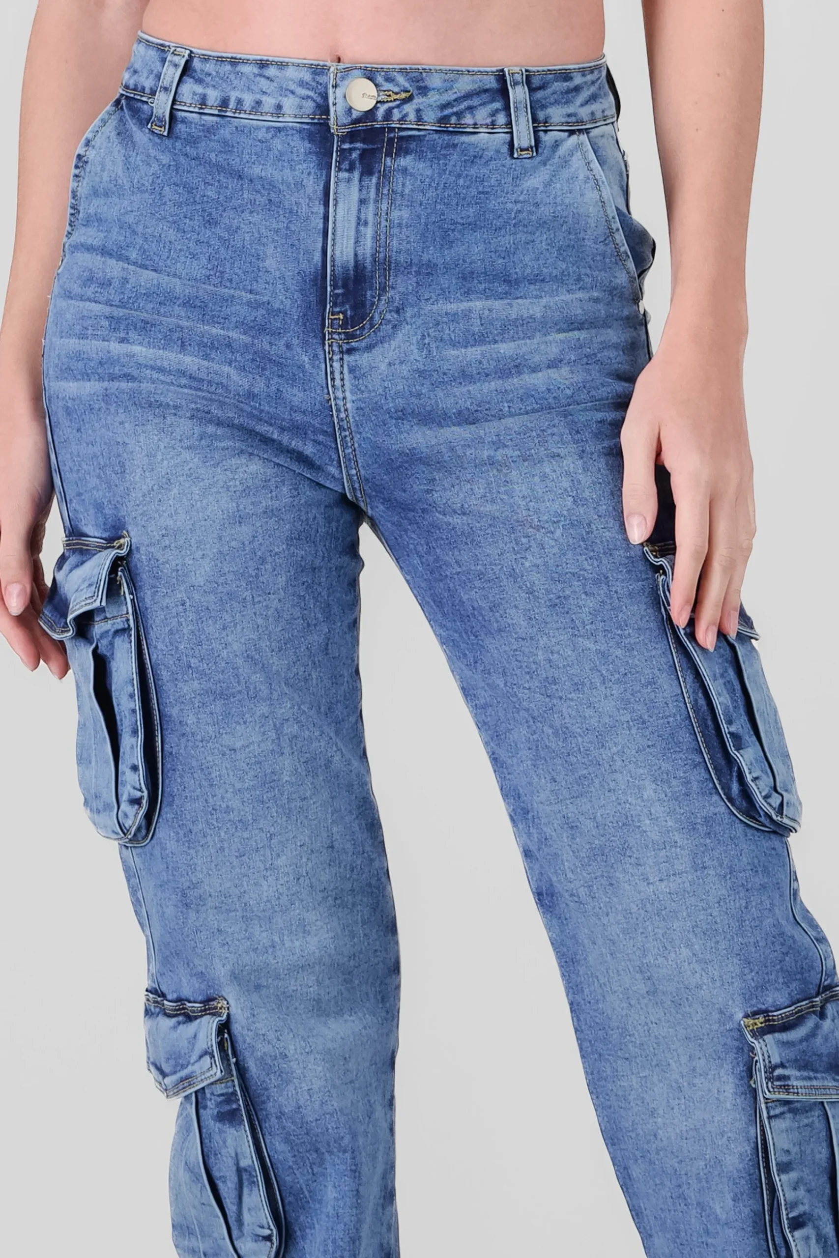 Shasa Flap Pocket Cargo Jeans