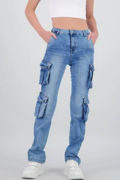 Shasa Flap Pocket Cargo Jeans