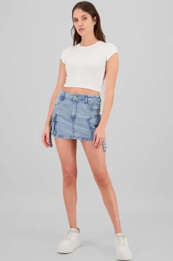 Shasa Flap Pocket Denim Skirt