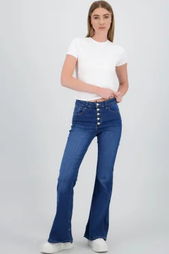 Shasa Flare Jeans with Buttons