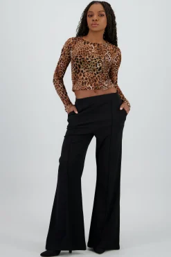 Shasa Flare Pants with Contrast Stripe Detail