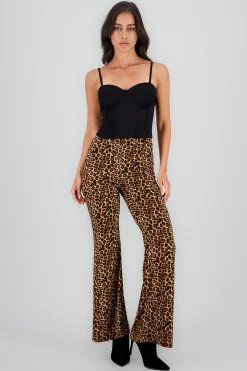 Shasa Flared Animal Print Pants