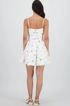 Shasa Floral and Polka Dot Print Mini Dress