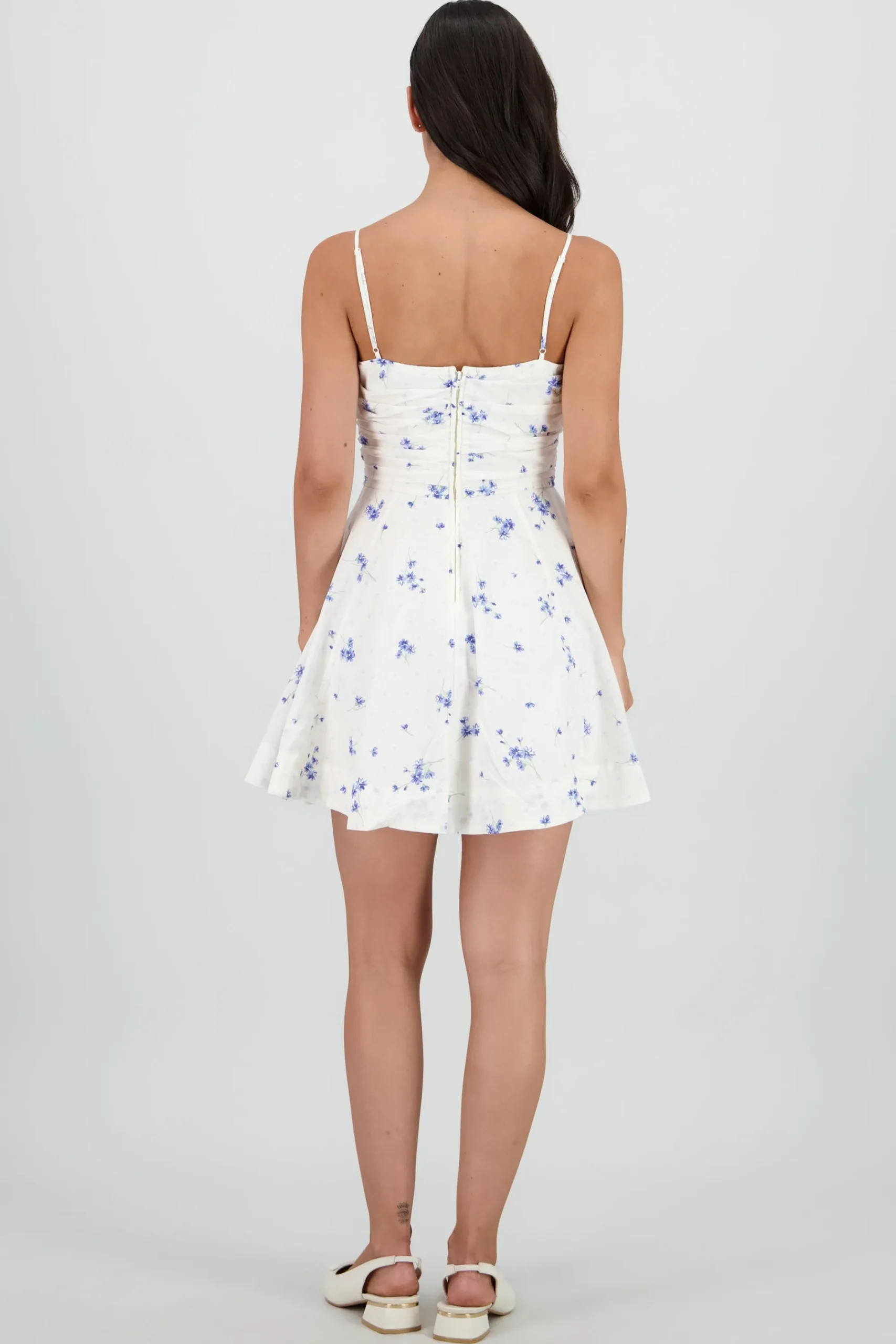Shasa Floral and Polka Dot Print Mini Dress