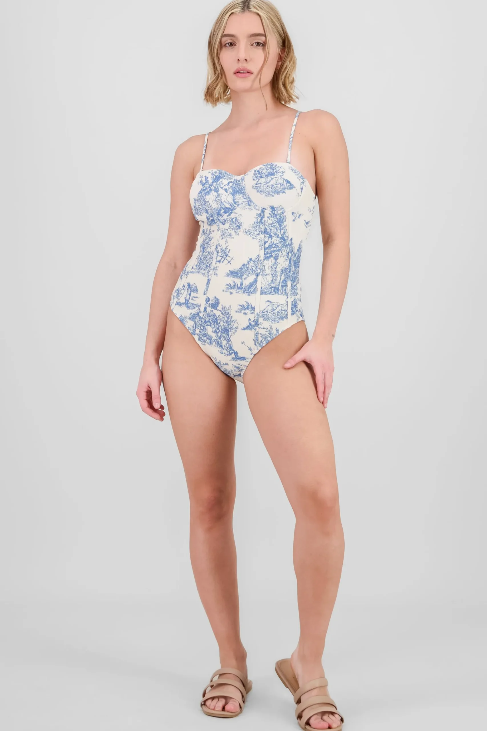 Shasa Floral Corset One Piece Swimsuit