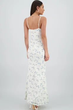 Shasa Floral Details Lace Maxi Dress with