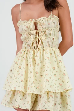 Shasa Floral Dress with Bow Details