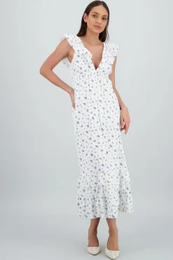 Shasa Floral Dress with Ruffles