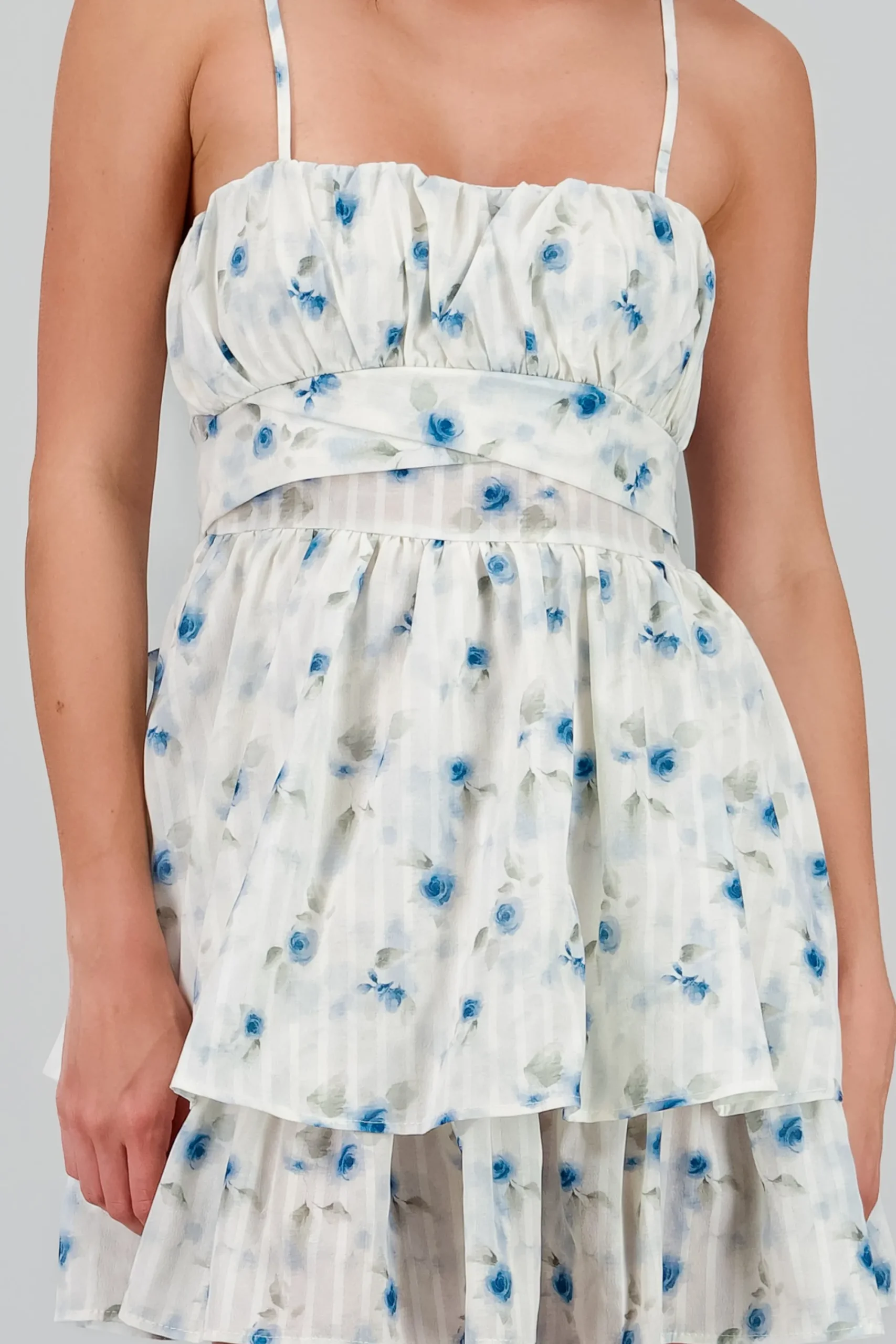 Shasa Floral dress with Stripes
