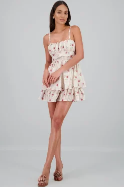 Shasa Floral dress with Stripes