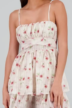 Shasa Floral dress with Stripes
