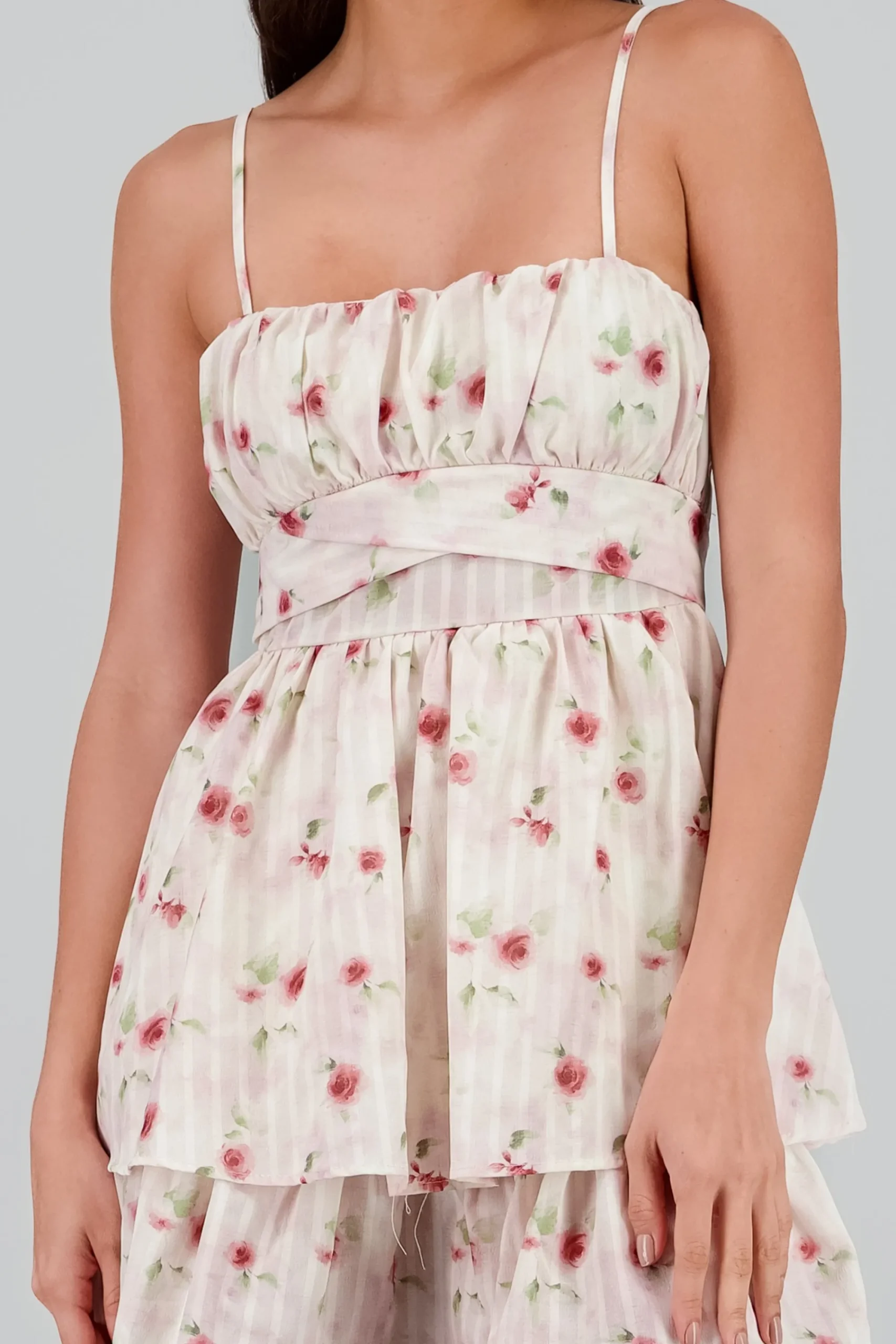 Shasa Floral dress with Stripes