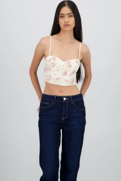 Shasa Floral Embroidered Corset Top