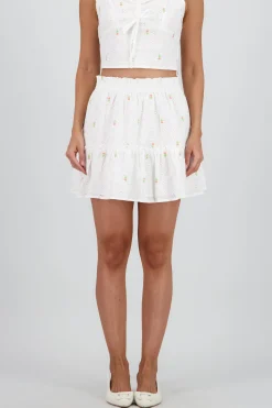 Shasa Floral Embroidered Skirt