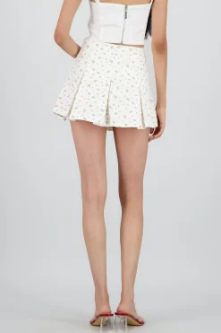 Shasa Floral Gabardine Mini Skort