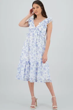 Shasa Floral Maxi Dress with Ruffles