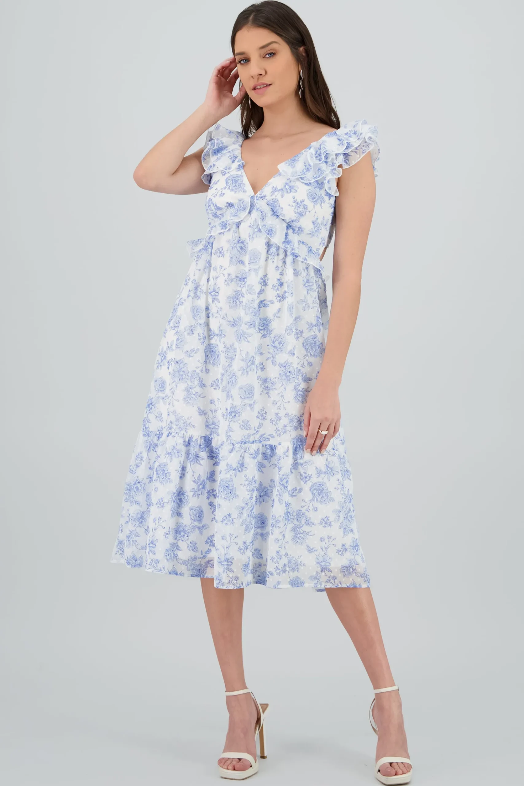 Shasa Floral Maxi Dress with Ruffles