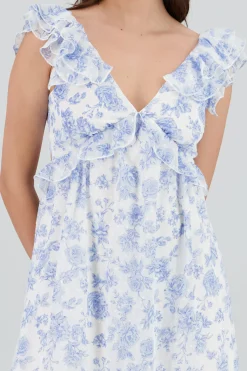Shasa Floral Maxi Dress with Ruffles