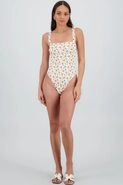 Shasa Floral One Piece Swimsuit with Open Back