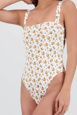 Shasa Floral One Piece Swimsuit with Open Back