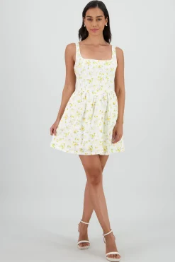 Shasa Floral Print Corset Mini Dress