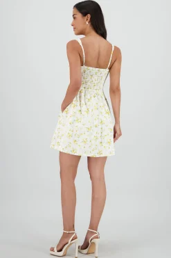 Shasa Floral Print Corset Mini Dress