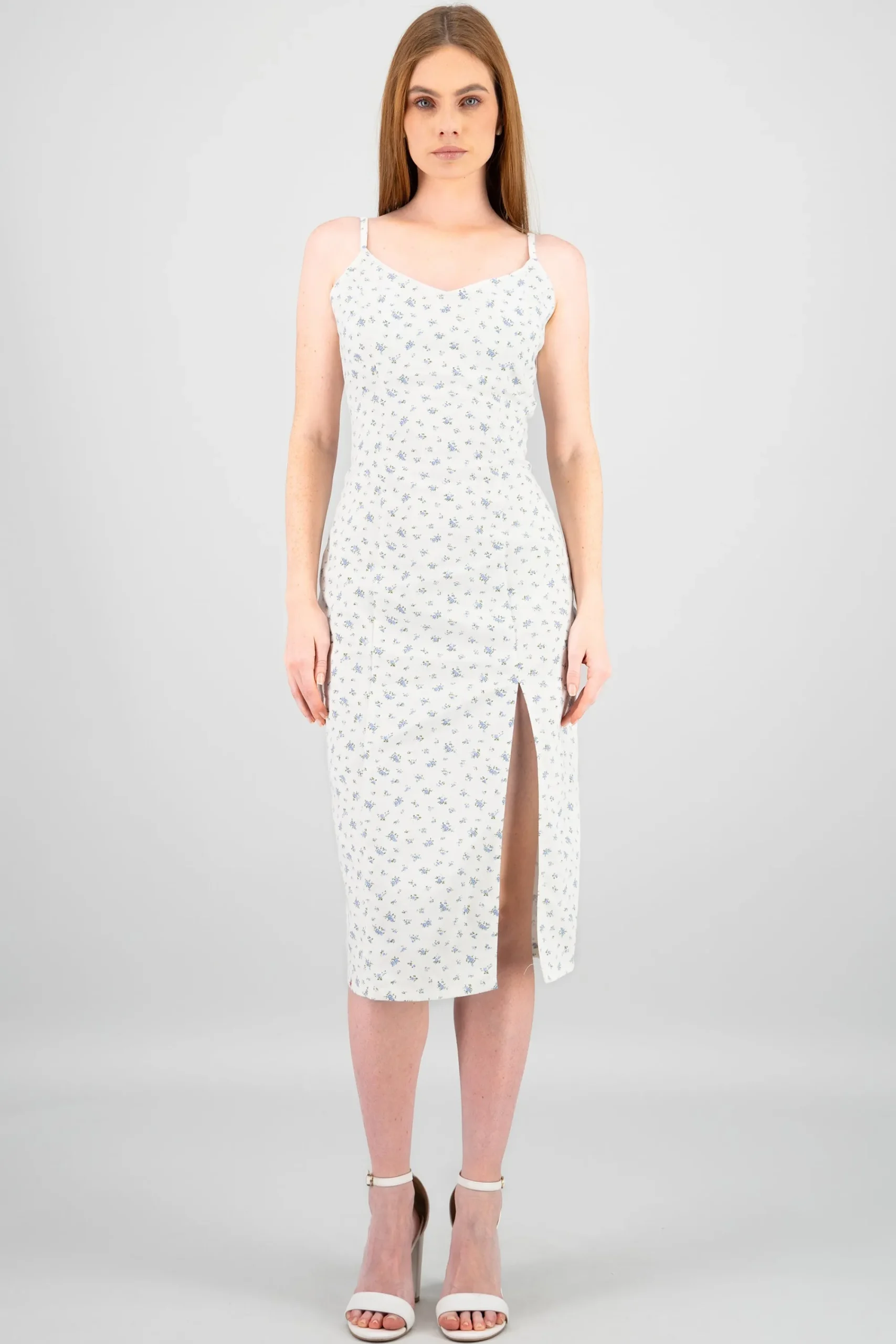 Shasa Floral Print Denim Dress