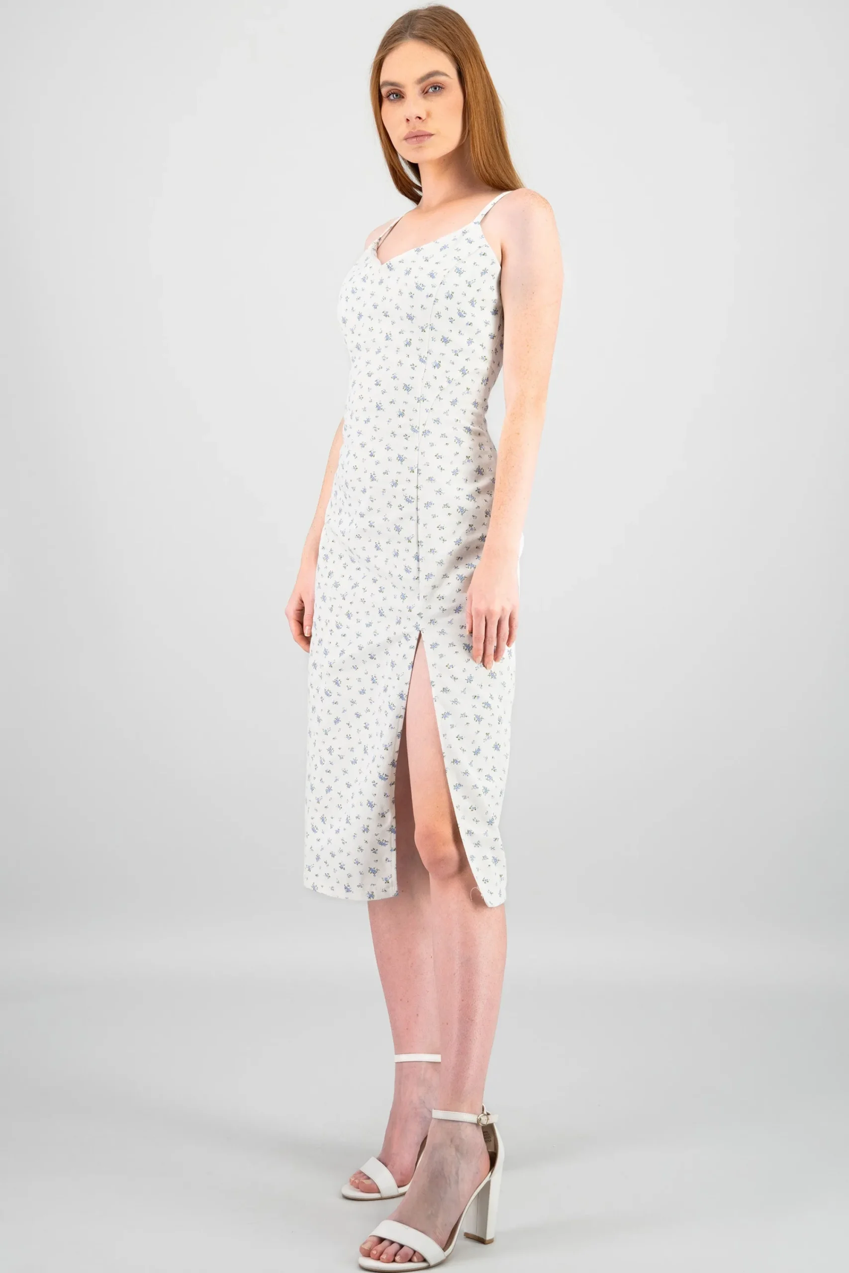 Shasa Floral Print Denim Dress