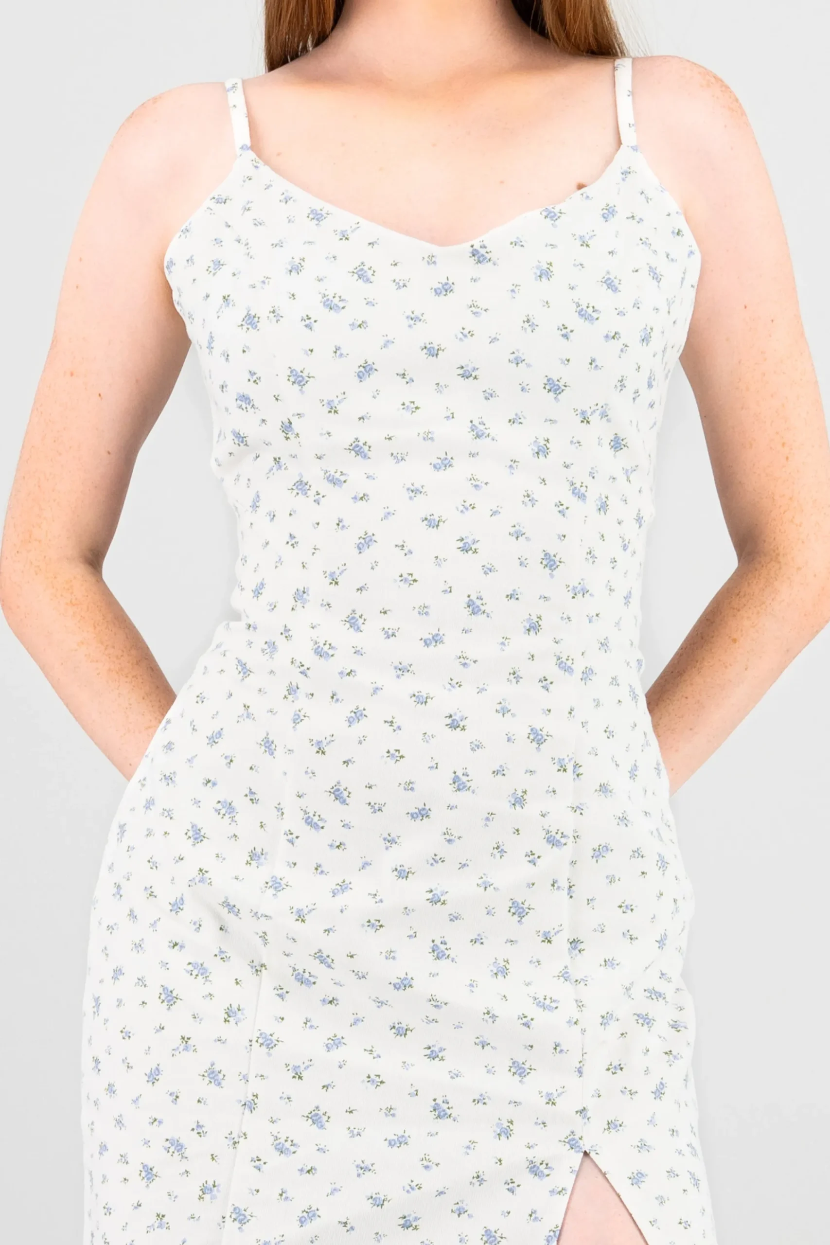 Shasa Floral Print Denim Dress
