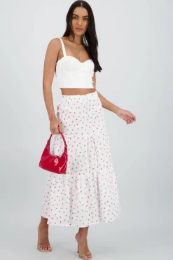 Shasa Floral Print Maxi Skirt