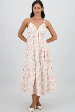 Shasa Floral Print Maxi Strap Dress