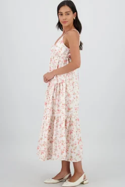 Shasa Floral Print Maxi Strap Dress