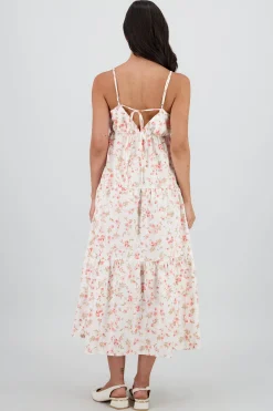 Shasa Floral Print Maxi Strap Dress