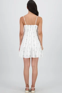 Shasa Floral Print Mini Dress with Bow