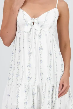 Shasa Floral Print Mini Dress with Bow