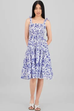 Shasa Floral Print Ruffle Dress