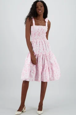 Shasa Floral Print Ruffle Dress