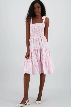 Shasa Floral Print Ruffle Dress