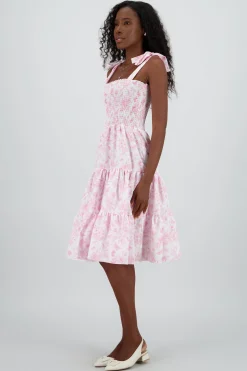 Shasa Floral Print Ruffle Dress